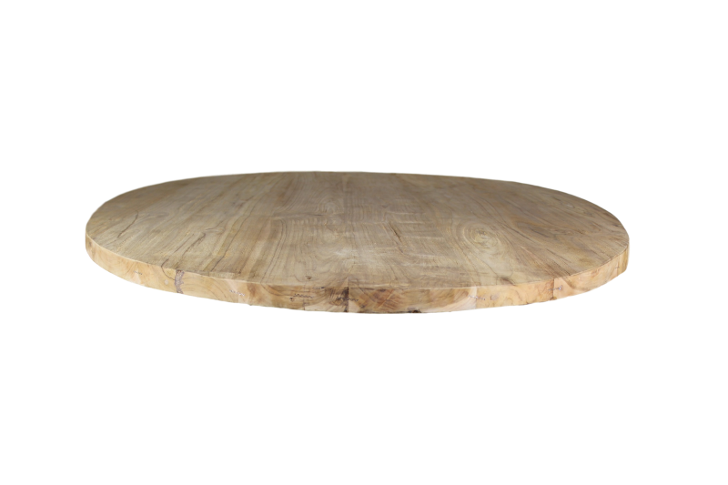 Ovaal tafelblad - 220x110x4 - Naturel - Teak-Ovale tafelbladen-HSM Collection