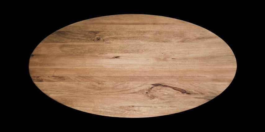 Ovaal tafelblad Oakland - 240x120x3,5 - Naturel - Mangohout-Ovale tafelbladen-HSM Collection