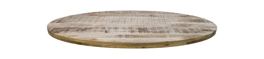Ovaal tafelblad Portland - 220x110x5 - Naturel - Mangohout-Ovale tafelbladen-HSM Collection