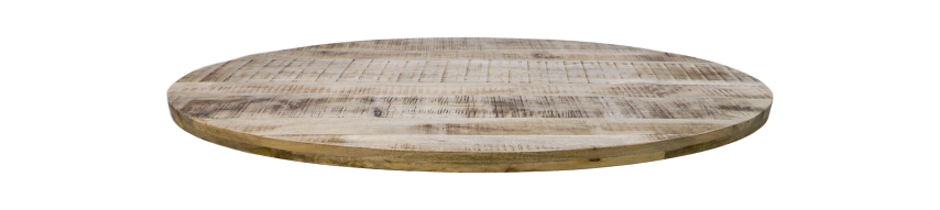 Ovaal tafelblad Portland - 220x110x5 - Naturel - Mangohout-Ovale tafelbladen-HSM Collection