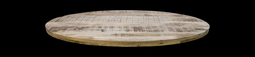 Ovaal tafelblad Portland - 220x110x5 - Naturel - Mangohout-Ovale tafelbladen-HSM Collection