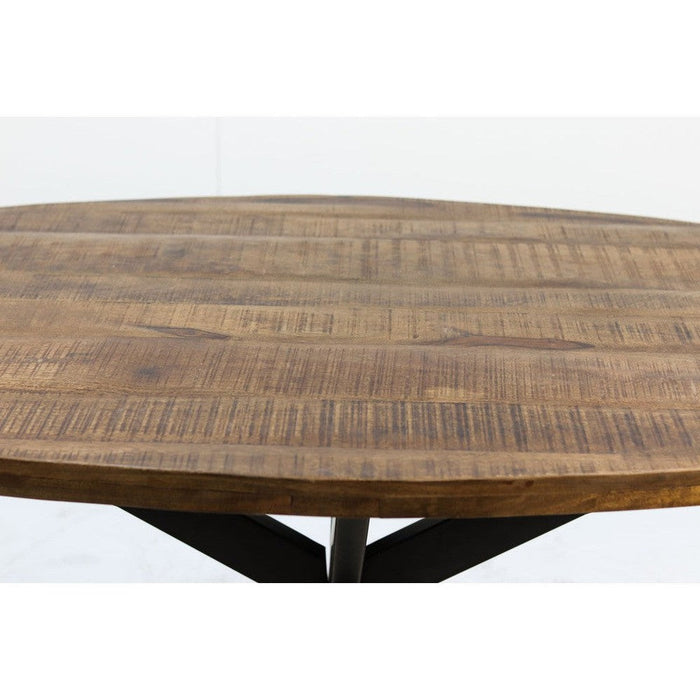 Ovale eettafel Melbourne - 200x100x76 - naturel - mangohout/ijzer-Eettafels-HSM Collection