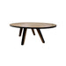 Ovale eettafel Milano - 220x110x76 - Naturel/zwart - Acaciahout/ijzer-Eettafels-HSM Collection