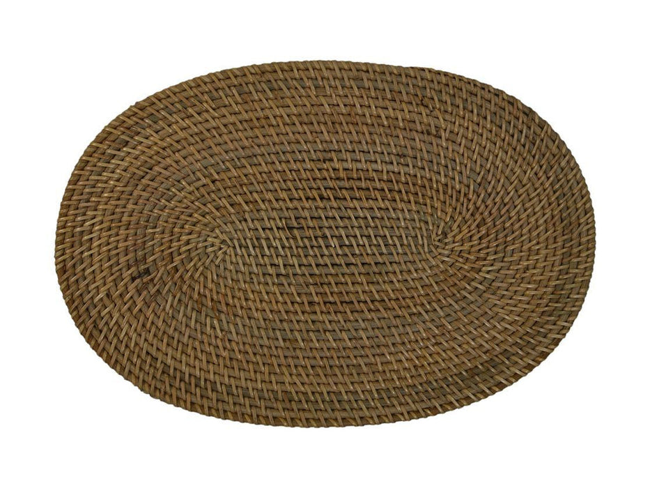 Ovale placemat - 45x30x2 - Rotan - Naturel - Set van 4-Keukenaccessoire-HSM Collection