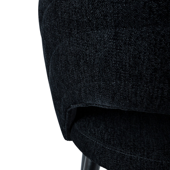 PTMD Abierto Zwart Nanci Stof Eetkamerstoel-Eetkamerstoelen-PTMD