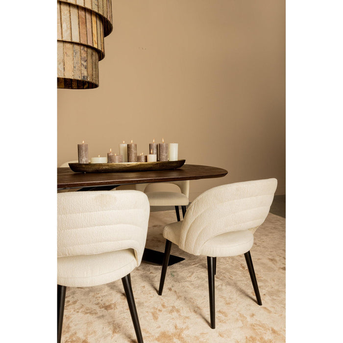 PTMD Abierto Zwart Nanci Stof Eetkamerstoel-Eetkamerstoelen-PTMD