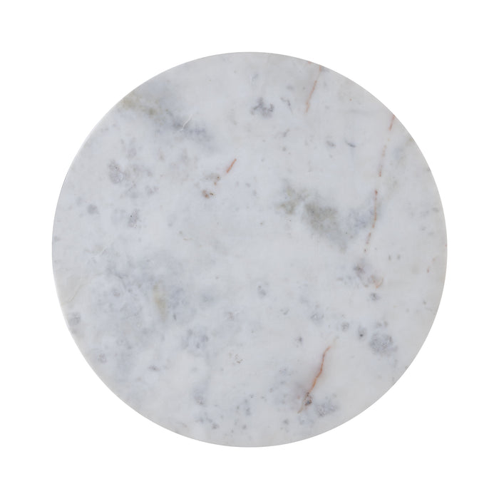 PTMD Alano Wit Marmer Bijzettafel w Aluminium Goud Tafel Poot-Bijzettafels-PTMD