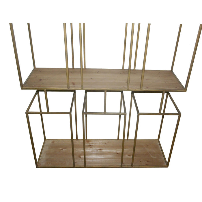 PTMD Alfa Natuurlijk Hout Metaal Open Kast Block-Vakkenkasten-PTMD