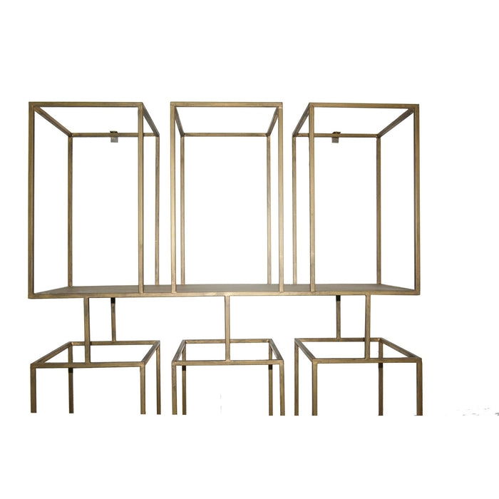 PTMD Alfa Natuurlijk Hout Metaal Open Kast Block-Vakkenkasten-PTMD