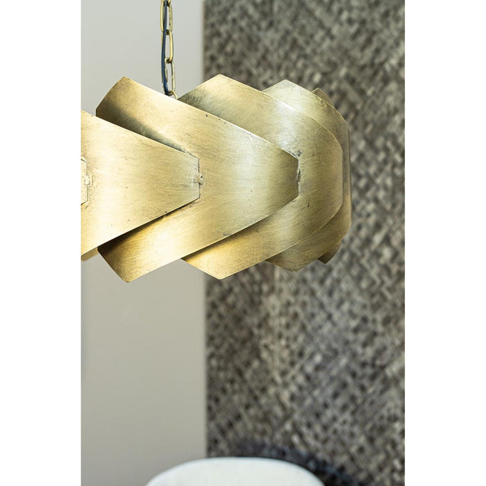 PTMD Arix Goud Metaal Hangend Lamp Rond Laaged Shade-Hanglampen-PTMD