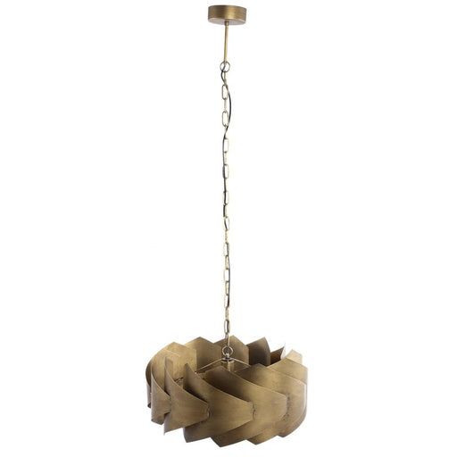PTMD Arix Goud Metaal Hangend Lamp Rond Laaged Shade-Hanglampen-PTMD