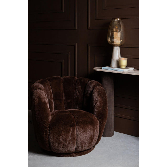 PTMD Bontia Dark Bruin Fauteuil Bont-Fauteuils-PTMD