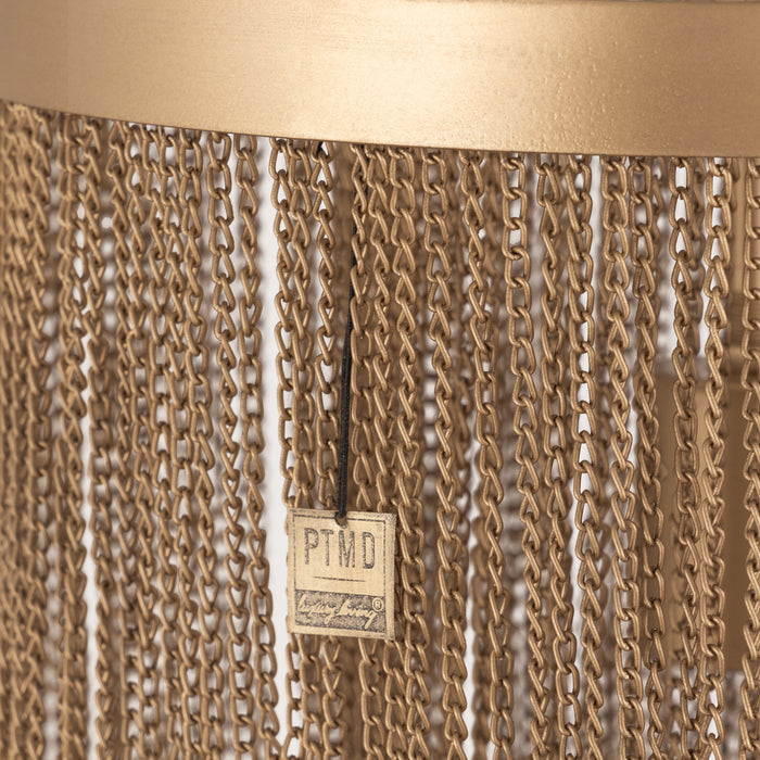 PTMD Brenton Goud Ijzer Chains Rond Hangend Lamp l-Hanglampen-PTMD