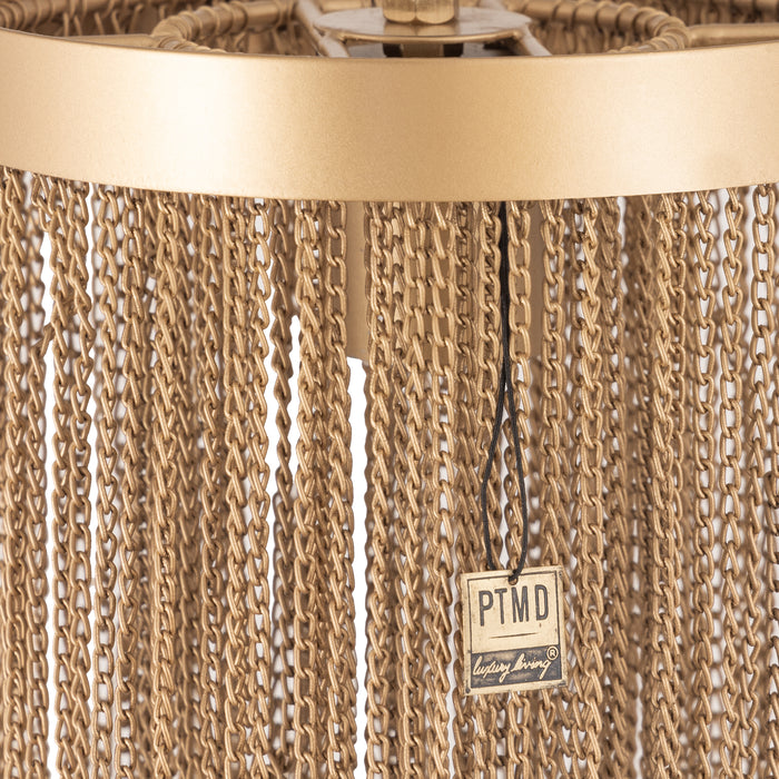 PTMD Brenton Goud Ijzer Chains Rond Hangend Lamp s-Hanglampen-PTMD