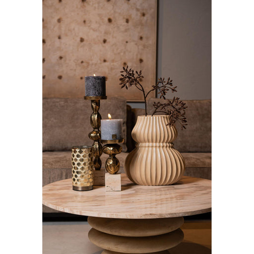 PTMD Callain Natuurlijk Mango Hout Salontafel Marmer Top-Salontafels-PTMD