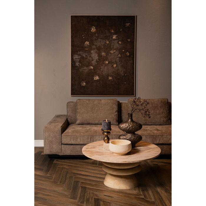 PTMD Callain Natuurlijk Mango Hout Salontafel Marmer Top-Salontafels-PTMD