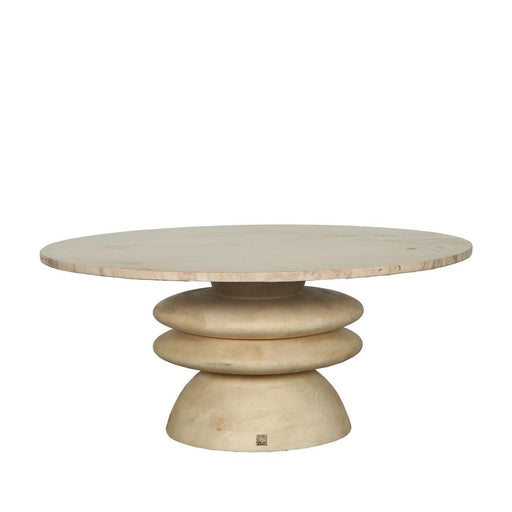 PTMD Callain Natuurlijk Mango Hout Salontafel Marmer Top-Salontafels-PTMD