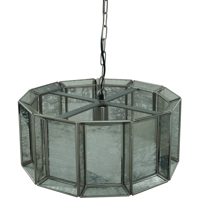 PTMD Cenna Messing Ijzer Hangend Lamp Antiek Rond Glas-Hanglampen-PTMD