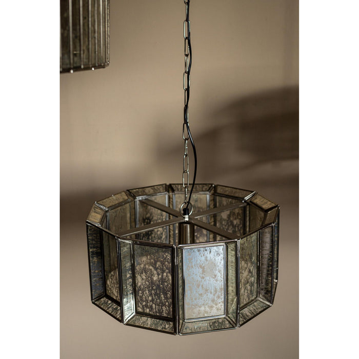 PTMD Cenna Messing Ijzer Hangend Lamp Antiek Rond Glas-Hanglampen-PTMD