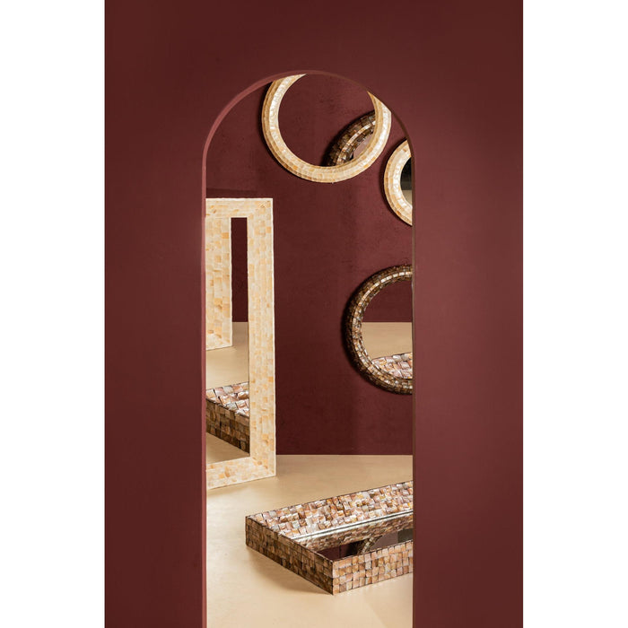 PTMD Chelsae Bronze Poly Rechthoekig Shell Spiegel-Spiegels-PTMD