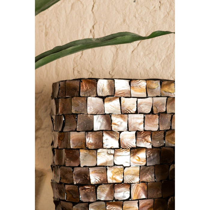 PTMD Chelsae Bronze Poly Rechthoekig Shell Spiegel-Spiegels-PTMD