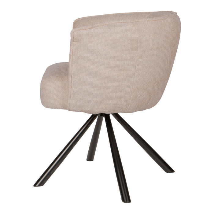 PTMD Como Eetkamerstoel Swivel Crème-Eetkamerstoelen-PTMD