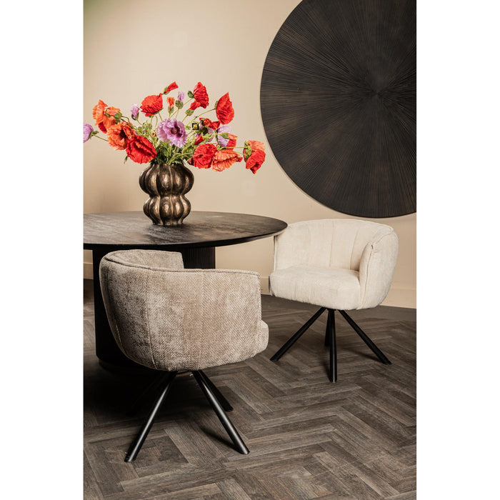 PTMD Como Eetkamerstoel Swivel Crème-Eetkamerstoelen-PTMD