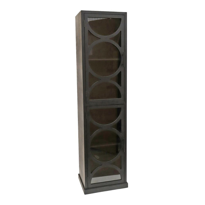 PTMD Dailey Zwart Houten Kast Smoky Glas Door-Kasten-PTMD