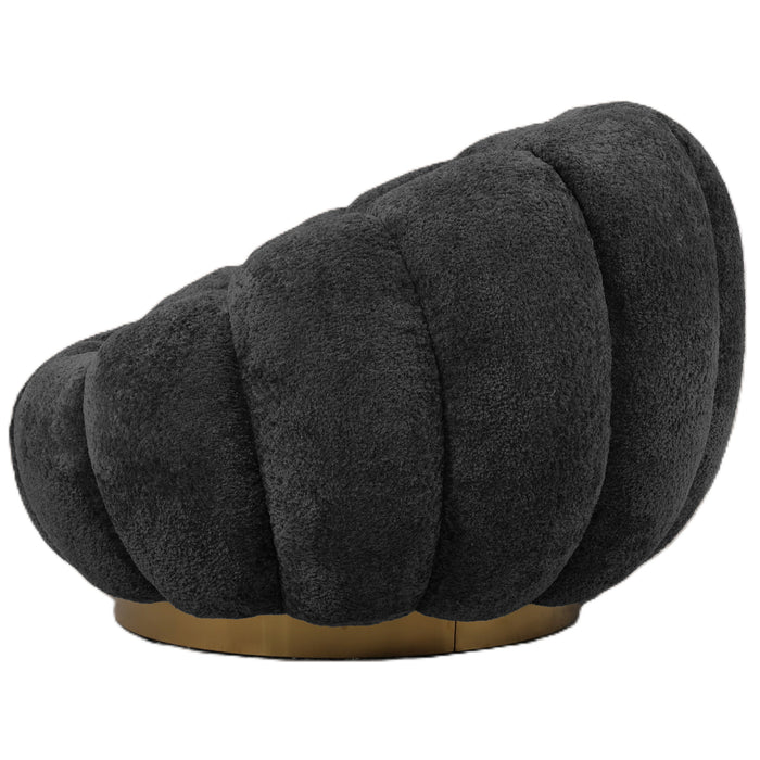 PTMD Daisy Fauteuil Antraciet Euphoria 21 Goud Base-Fauteuils-PTMD