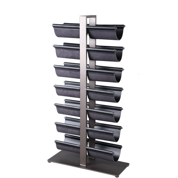 PTMD Davitt Zwart Steel Winerack pu Leer Holders l-Wijnrekken-PTMD