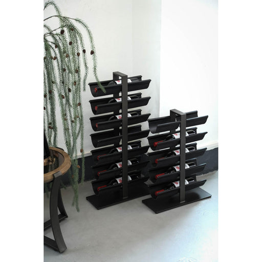 PTMD Davitt Zwart Steel Winerack pu Leer Holders s-Wijnrekken-PTMD