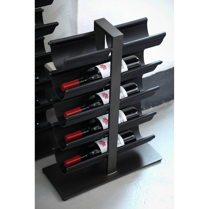 PTMD Davitt Zwart Steel Winerack pu Leer Holders s-Wijnrekken-PTMD