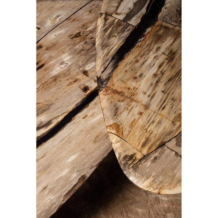 PTMD Deeba Coffeetable Versteend Hout 130-Salontafels-PTMD