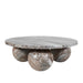 PTMD Diro Beige Marmer 3 Ball Coffeetable Rond-Salontafels-PTMD