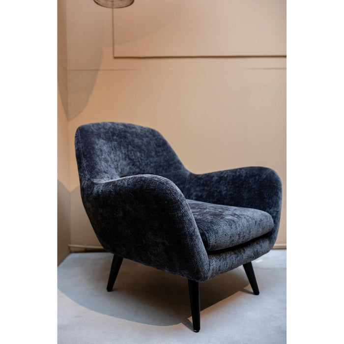 PTMD Donny Antraciet Fauteuil Zwart Houten Poots-Fauteuils-PTMD