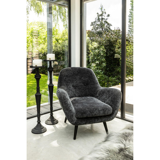 PTMD Donny Crème Fauteuil Zwart Houten Poots-Fauteuils-PTMD