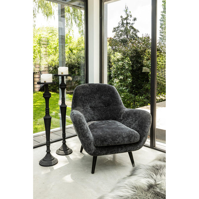 PTMD Donny Crème Fauteuil Zwart Houten Poots-Fauteuils-PTMD