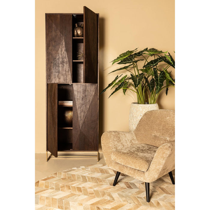 PTMD Donny Crème Fauteuil Zwart Houten Poots-Fauteuils-PTMD