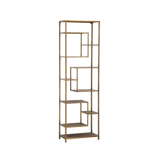 PTMD Duana Playful Goud Ijzer Open Kast Hoog-Vakkenkasten-PTMD