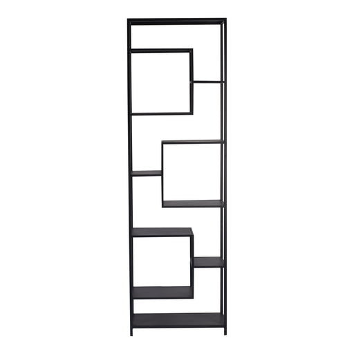 PTMD Duana Playful Zwart Ijzer Open Kast Hoog-Vakkenkasten-PTMD