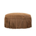 PTMD Eleora Camel Suede Leer Pouf Fringes Rond s-Poefs-PTMD