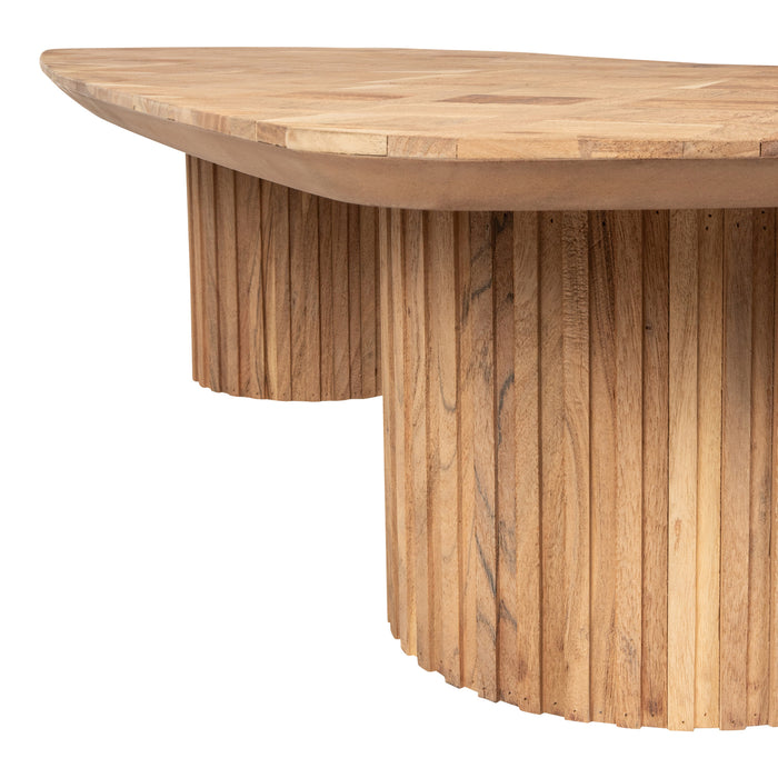 PTMD Fieron Natuurlijk Houten Salontafel Double Rnd Base-Salontafels-PTMD