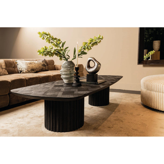 PTMD Fieron Zwart Houten Salontafel Double Rond Base-Salontafels-PTMD