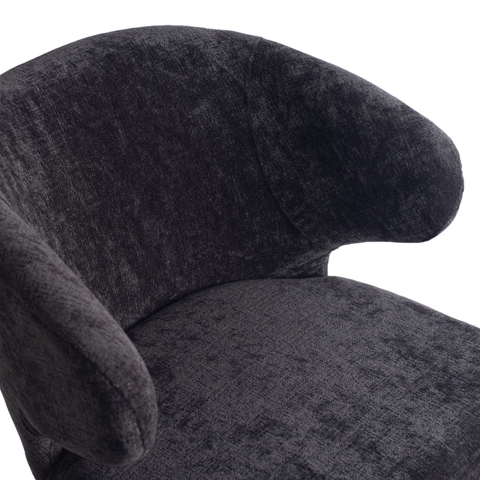 PTMD Fiori Antraciet 0504 Eetkamerstoel Zwart Hout Poots-Eetkamerstoelen-PTMD