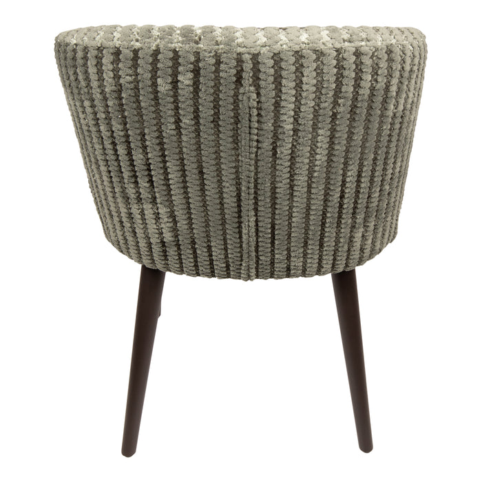 PTMD Fiori Groen 13 Eetkamerstoel Dark Bruin Hout Poots-Eetkamerstoelen-PTMD