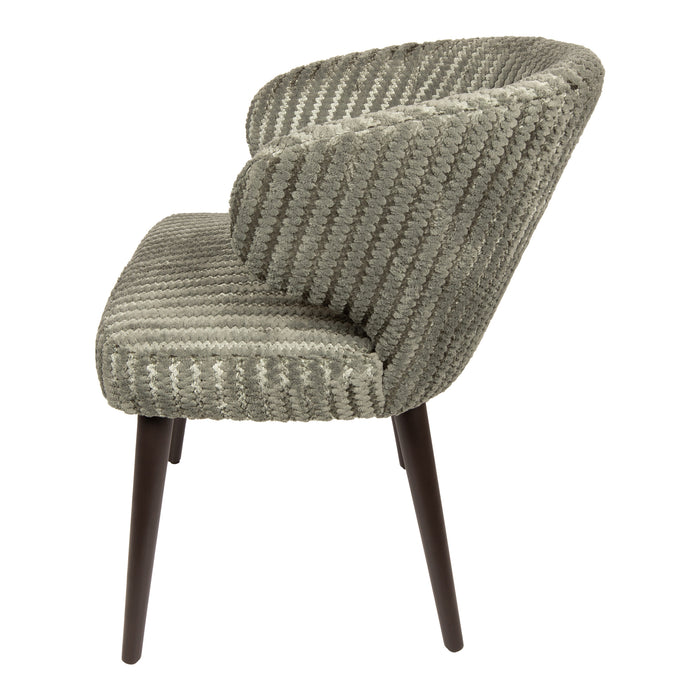 PTMD Fiori Groen 13 Eetkamerstoel Dark Bruin Hout Poots-Eetkamerstoelen-PTMD