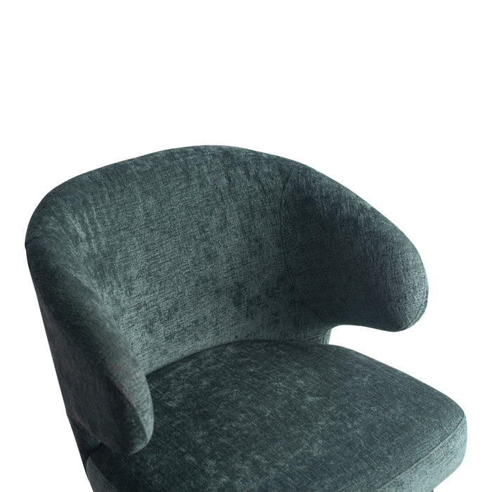 PTMD Fiori Petrol 502 Eetkamerstoel Zwart Hout Poots-Eetkamerstoelen-PTMD