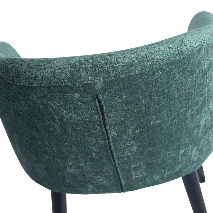 PTMD Fiori Petrol 502 Eetkamerstoel Zwart Hout Poots-Eetkamerstoelen-PTMD