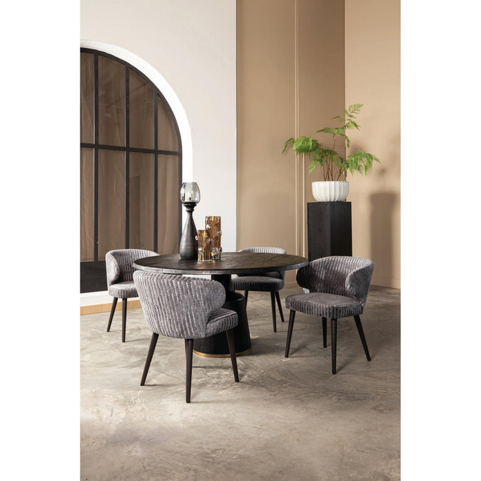 PTMD Fiori Taupe 19 Eetkamerstoel Dark Bruin Hout Poots-Eetkamerstoelen-PTMD
