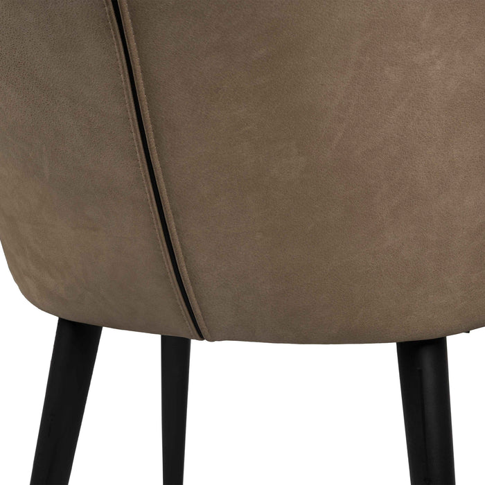 PTMD Fiori Taupe Terra Leer Eetkamerstoel-Eetkamerstoelen-PTMD
